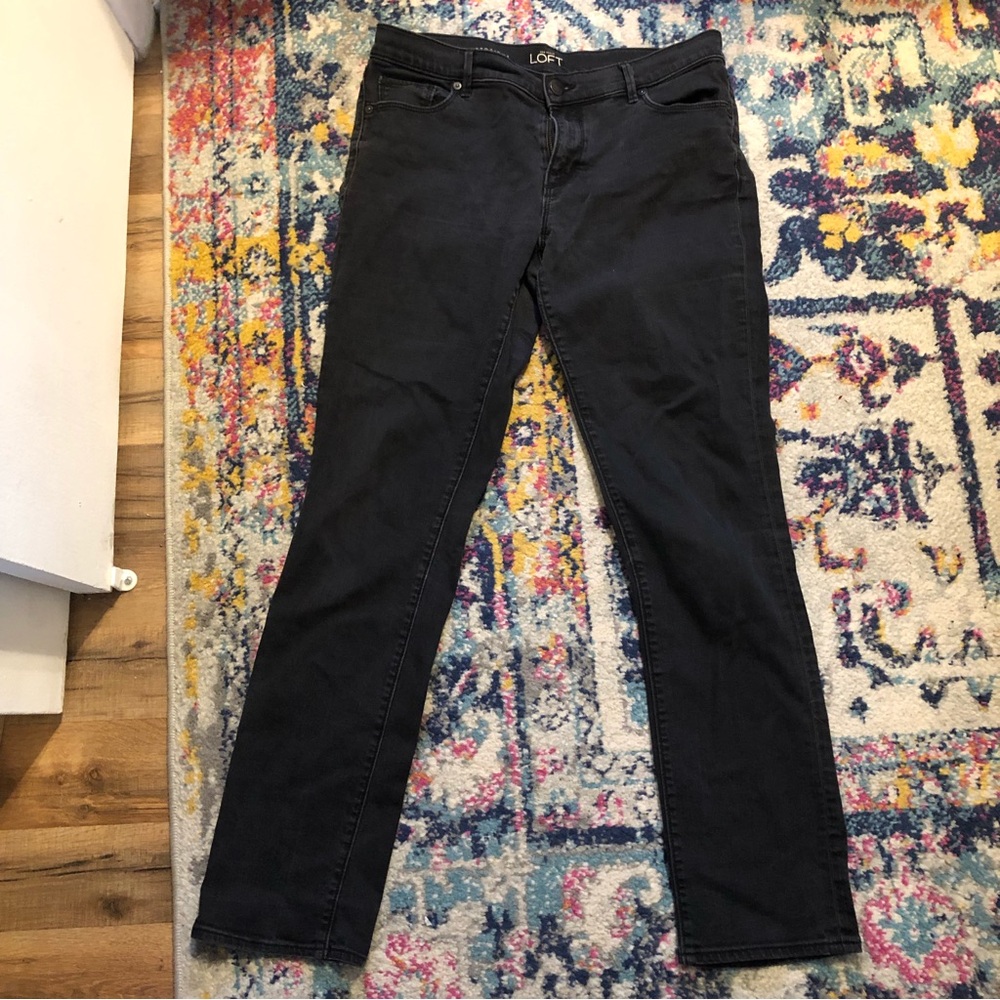 LOFT Modern Straight Black Jeans